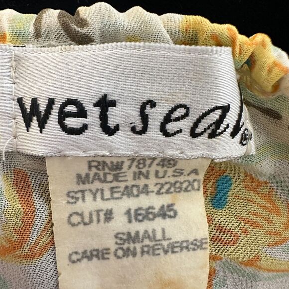 Vintage 90s Babydoll Semi Sheer Floral Halter Blouse Size Small - Picture 5 of 6